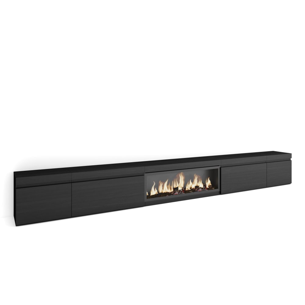 wohnli-moebel-suche-TV-Moebel-Holzeffekt-Kamin-mit-Feuereffekt-XXL-368x35x45cm-Schwarz Wohnli Möbelsuche - TV-Möbel Holzeffekt Kamin mit Feuereffekt XXL 368x35x45cm Schwarz