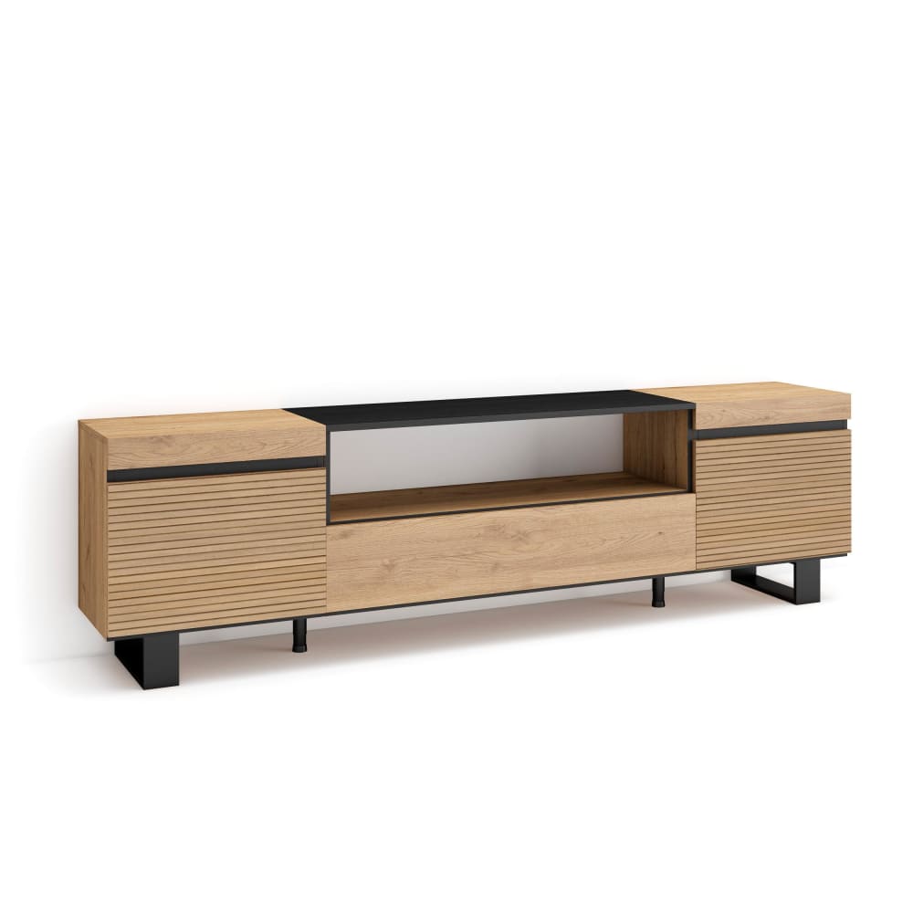wohnli-moebel-suche-TV-Moebel-Holzeffekt-mit-Beinen-200x35x57cm-Eiche Wohnli Möbelsuche - TV-Möbel Holzeffekt mit Beinen 200x35x57cm Eiche