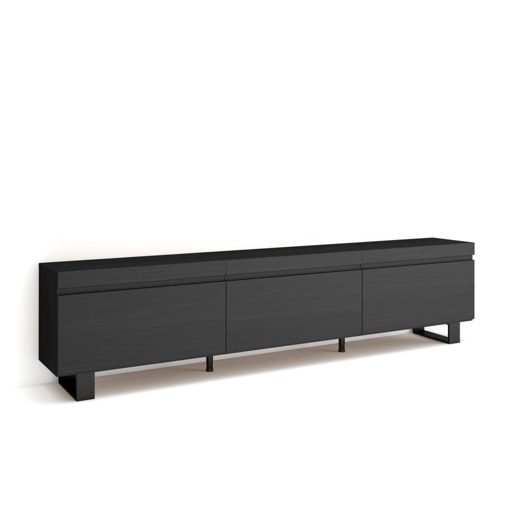 wohnli-moebel-suche-TV-Moebel-Holzeffekt-mit-Beinen-240x35x57cm-Schwarz Wohnli Möbelsuche - TV-Möbel Holzeffekt mit Beinen 240x35x57cm Schwarz