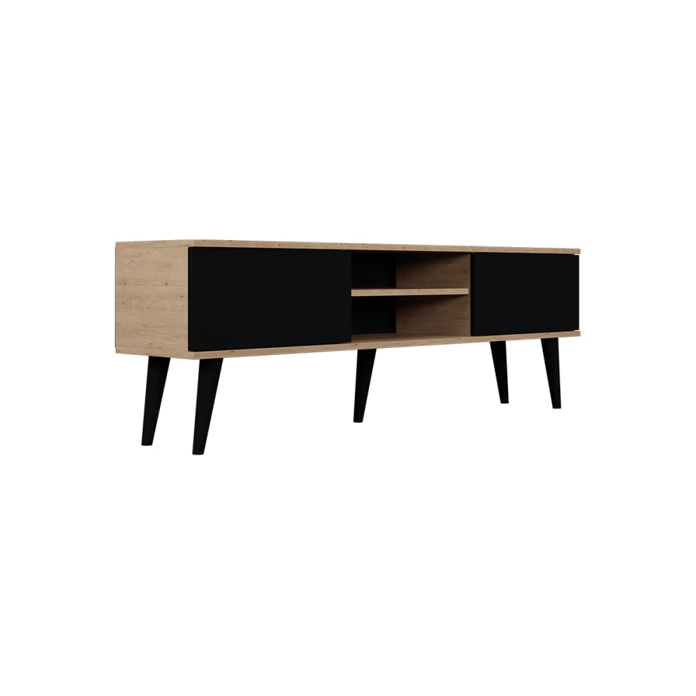 wohnli-moebel-suche-TV-Moebel-Schwarz-und-Holzoptik-160cm Wohnli Möbelsuche - TV-Möbel