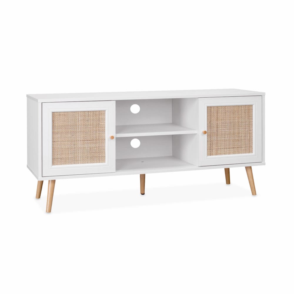 wohnli-moebel-suche-TV-Moebel-Weiss-mit-Rattangeflecht-120-x-39-x-565-cm Wohnli Möbelsuche - TV-Möbel Weiß mit Rattangeflecht 120 x 39 x 56