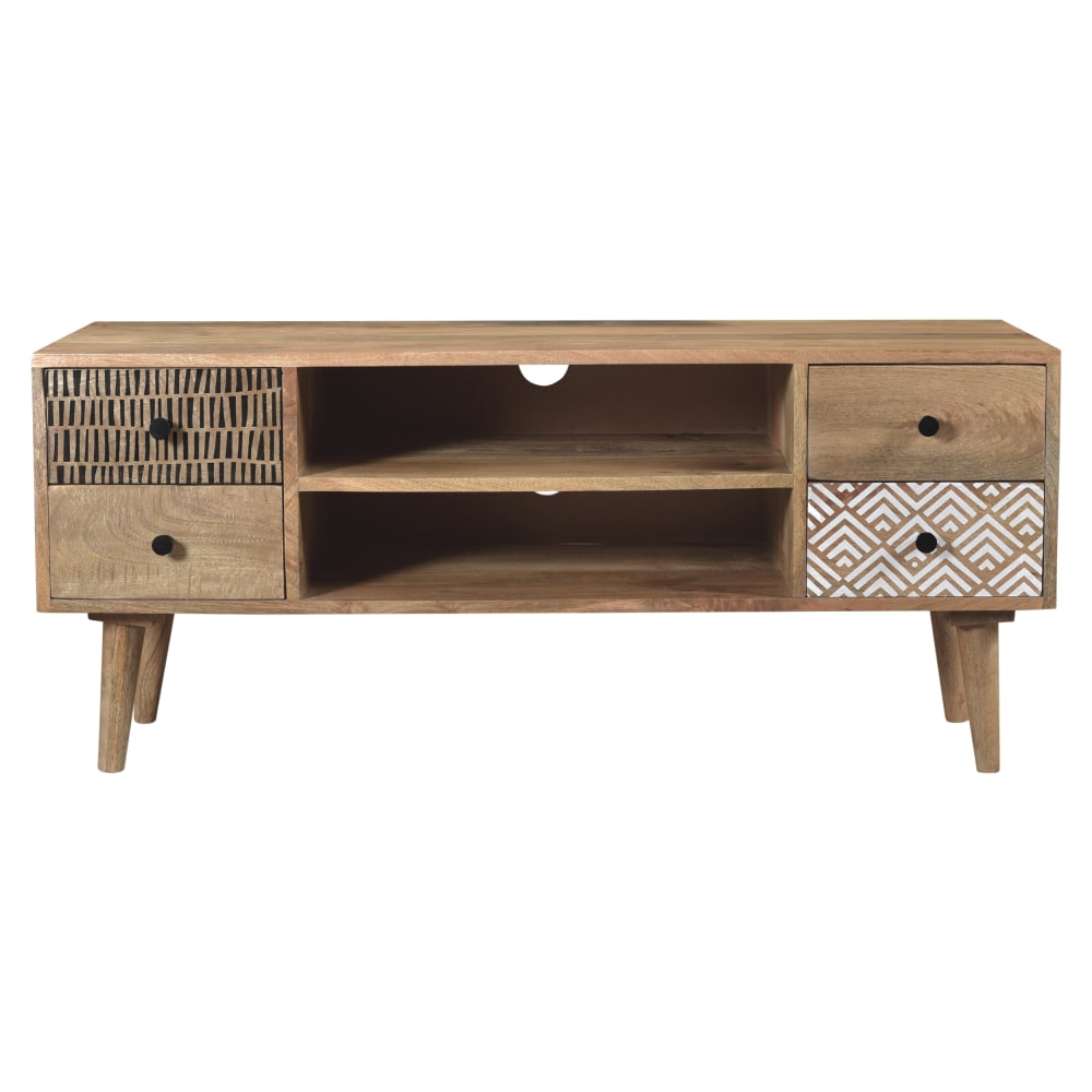 wohnli-moebel-suche-TV-Moebel-aus-Mangoholz-mit-Mustern-117cm Wohnli Möbelsuche - TV-Möbel aus Mangoholz mit Mustern