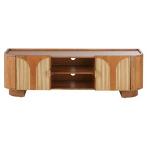 Wohnli Möbelsuche - TV-Möbel aus massivem Mangoholz mit Rattandekorationen