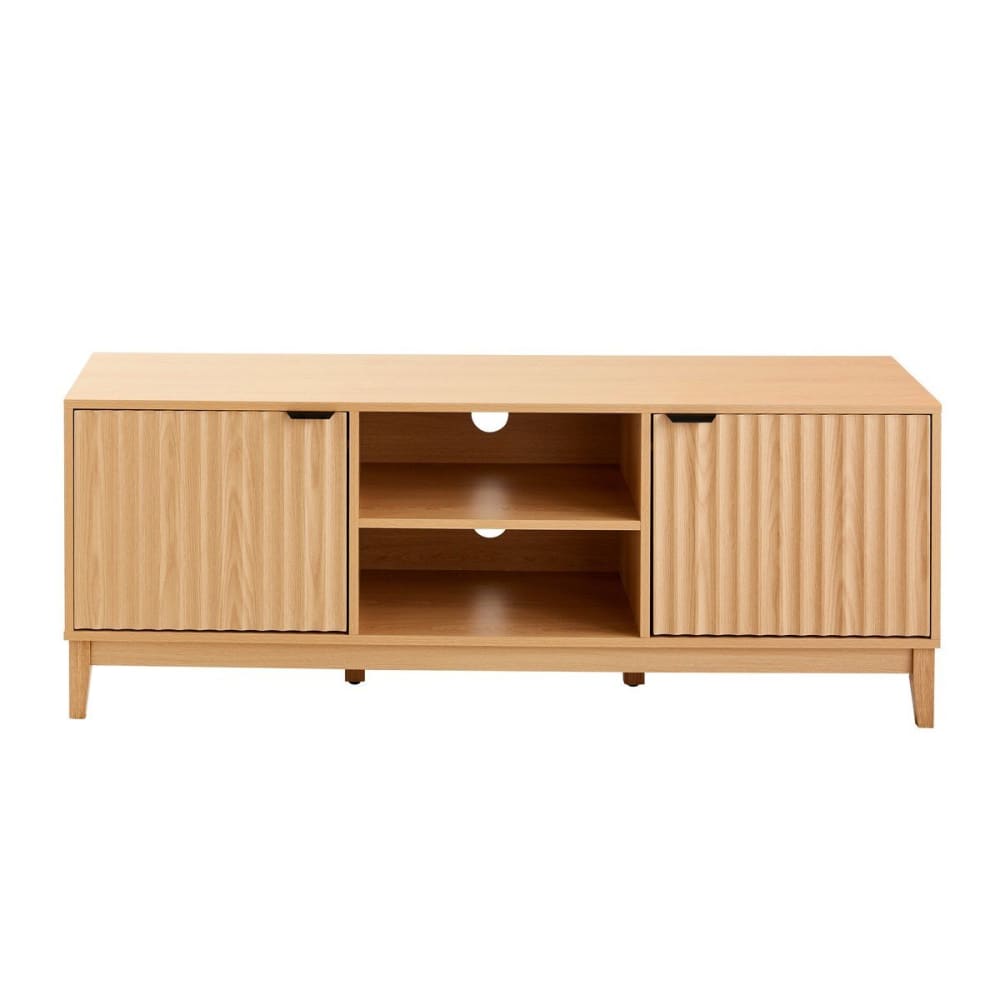 wohnli-moebel-suche-TV-Moebel-mit-2-Nischen-und-2-Tueren-L140-cm-Helle-Holzoptik Wohnli Möbelsuche - TV-Möbel mit 2 Nischen und 2 Türen