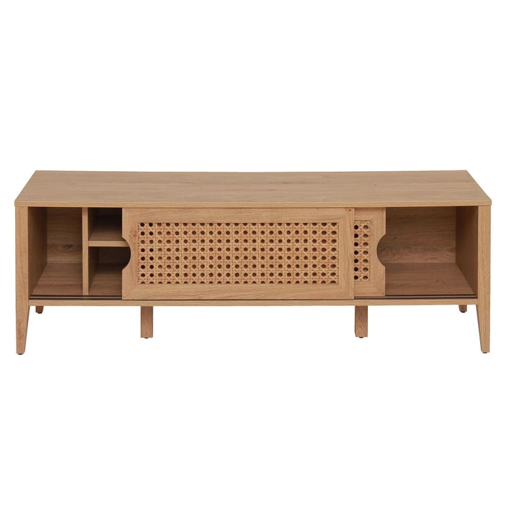 wohnli-moebel-suche-TV-Moebel-mit-2-Schiebetueren-Rattan-Dekor-L138-cm Wohnli Möbelsuche - TV-Möbel mit 2 Schiebetüren Rattan-Dekor - L138 cm