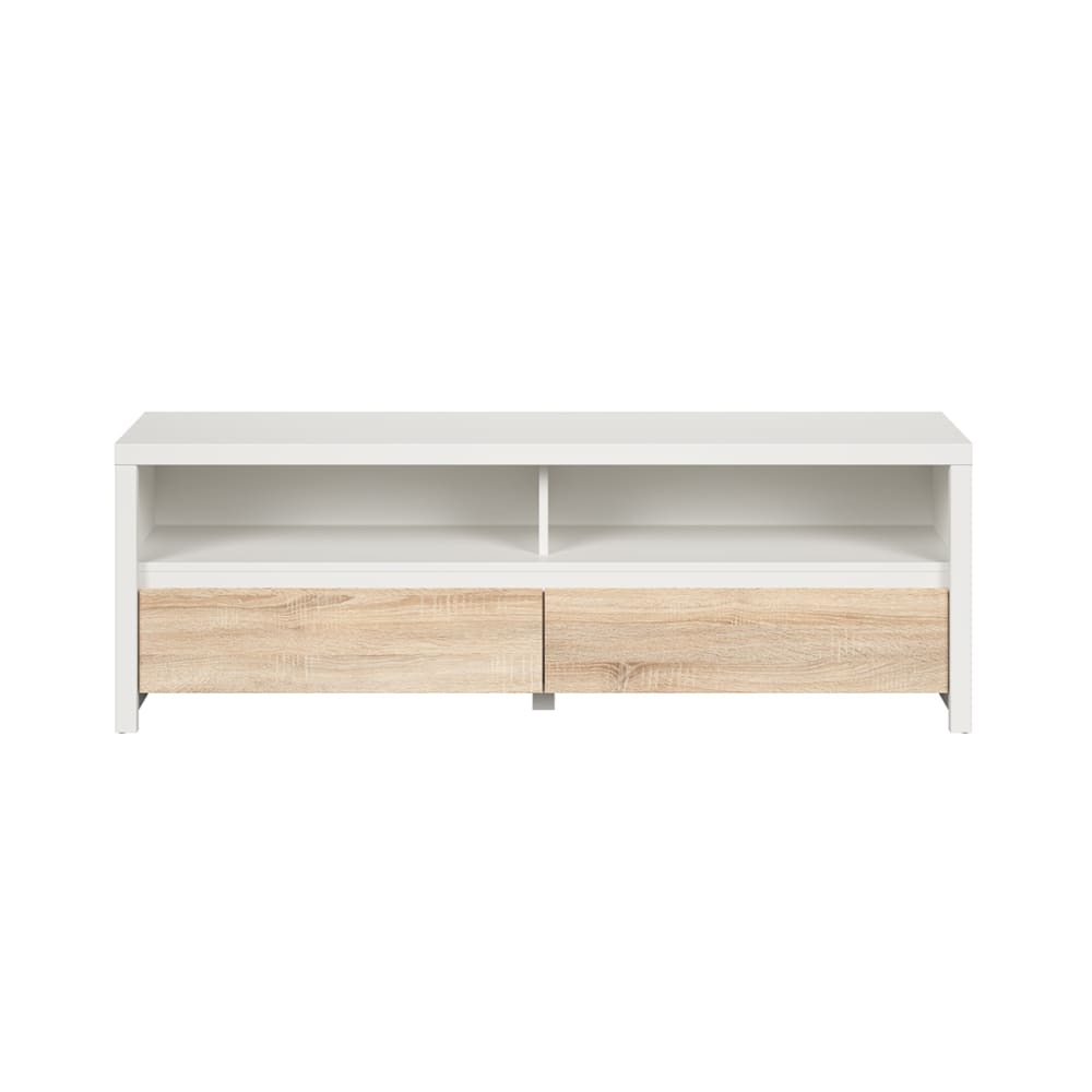 wohnli-moebel-suche-TV-Moebel-mit-2-Schubladen-Holzoptik-und-Weiss-143.5cm Wohnli Möbelsuche - TV-Möbel mit 2 Schubladen