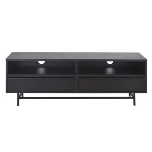 Wohnli Möbelsuche - TV-Möbel mit 2 Schubladen aus mattschwarzem Metall