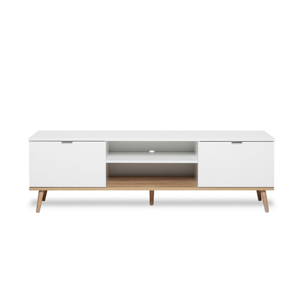 wohnli-moebel-suche-TV-Moebel-mit-2-Tueren-und-2-Faechern-L160-cm-Weiss Wohnli Möbelsuche - TV-Möbel mit 2 Türen und 2 Fächern L160 cm - Weiß