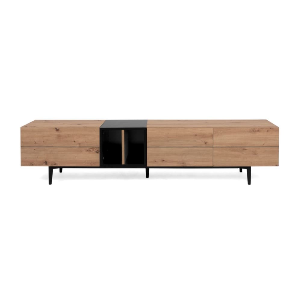 wohnli-moebel-suche-TV-Moebel-mit-3-Tueren-und-2-Ablagen-L195-cm-Holzdekor Wohnli Möbelsuche - TV-Möbel mit 3 Türen und 2 Ablagen L195 cm - Holzdekor