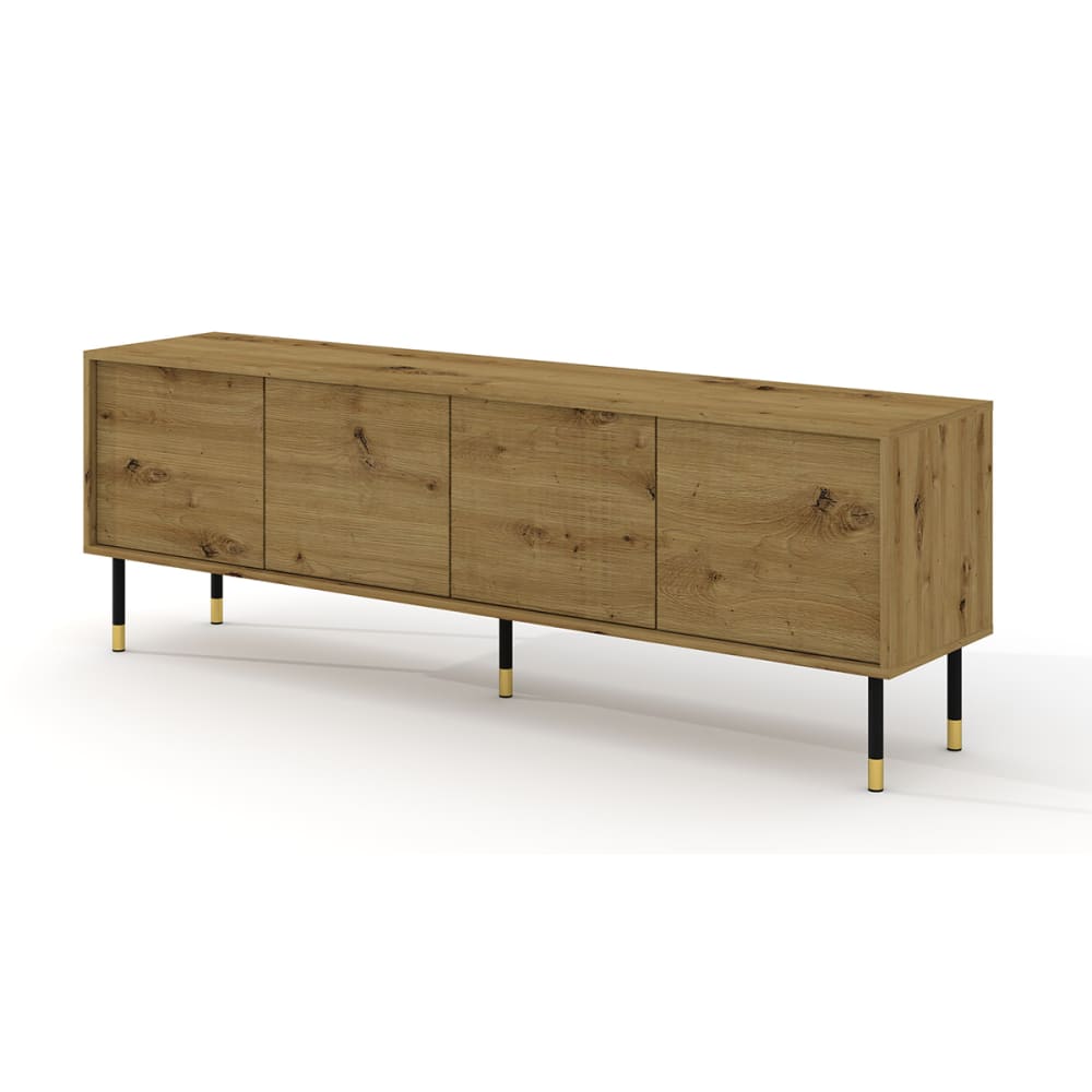 wohnli-moebel-suche-TV-Moebel-mit-4-Tueren-Holzoptik-und-Schwarz-180cm Wohnli Möbelsuche - TV-Möbel mit 4 Türen