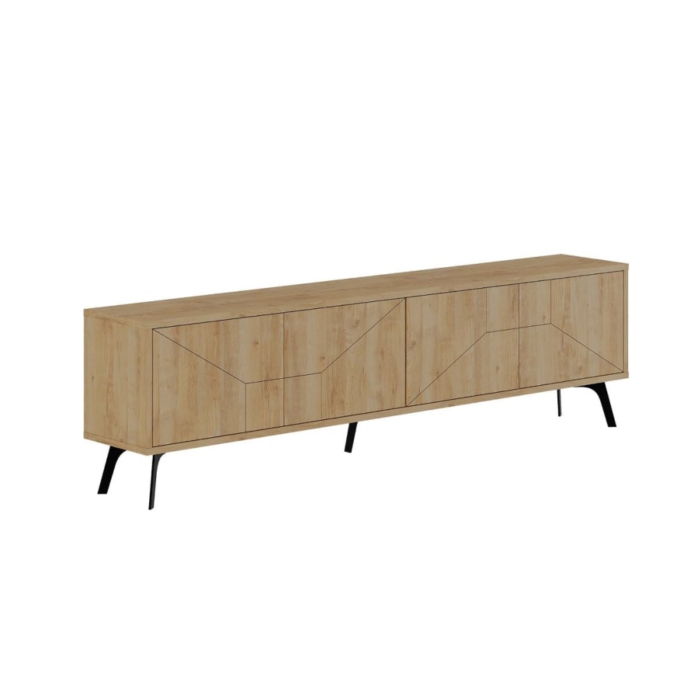 wohnli-moebel-suche-TV-Moebel-mit-4-Tueren-L180-cm-Dekor-Eiche Wohnli Möbelsuche - TV-Möbel mit 4 Türen L180 cm - Dekor Eiche