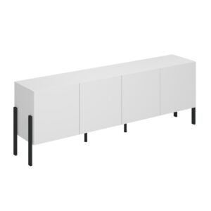 wohnli-moebel-suche-TV-Moebel-mit-4-Tueren-Mattweiss-und-Schwarz-204cm Wohnli Möbelsuche - TV-Möbel mit 4 Türen