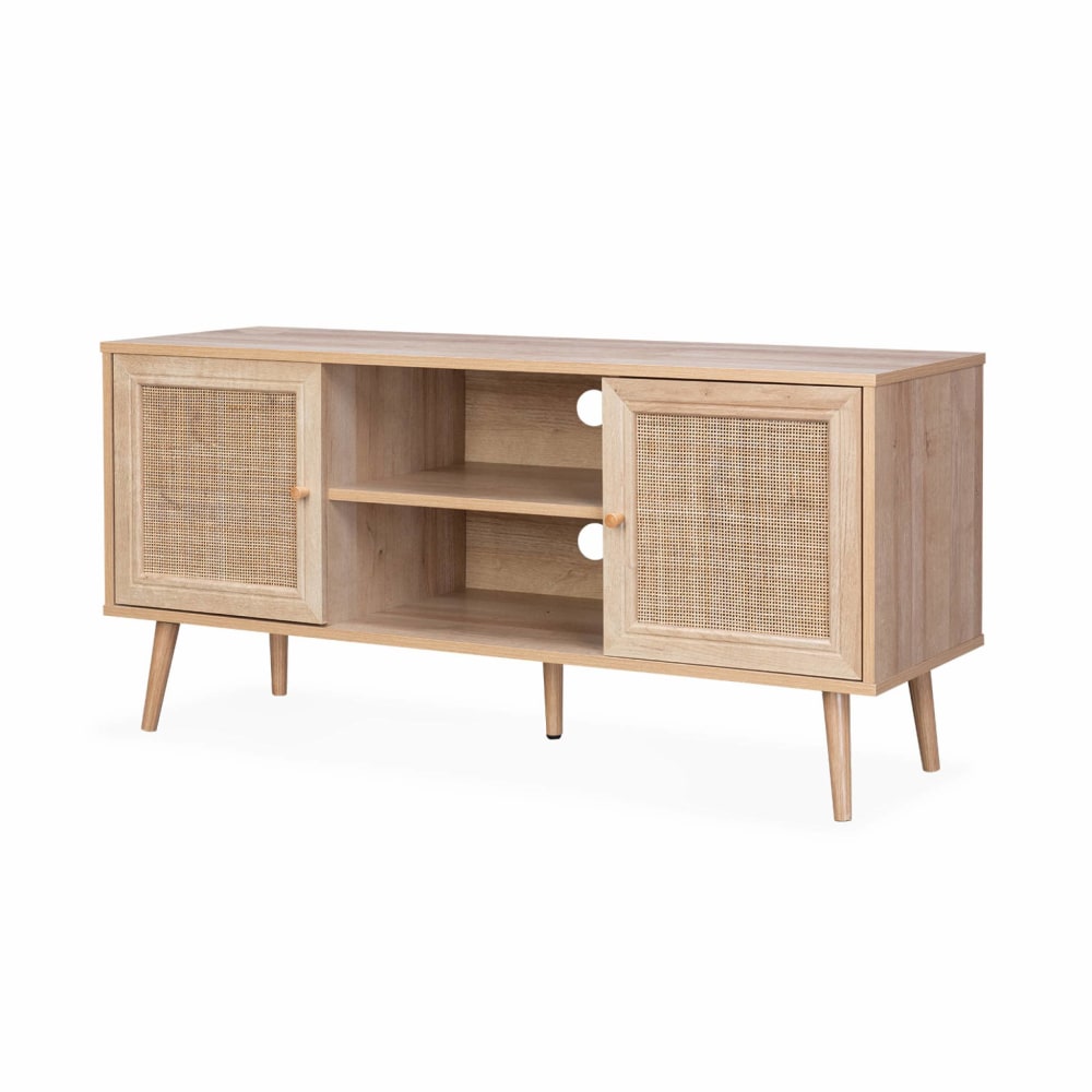 wohnli-moebel-suche-TV-Moebel-mit-Rattangeflecht-120-x-39-x-565-cm Wohnli Möbelsuche - TV-Möbel mit Rattangeflecht 120 x 39 x 56
