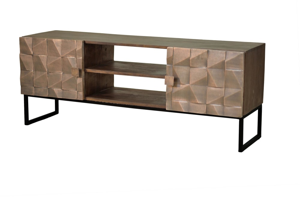 wohnli-moebel-suche-TV-Moebelstueck-aus-Mangoholz-und-Bronze Wohnli Möbelsuche - TV-Möbelstück aus Mangoholz und Bronze