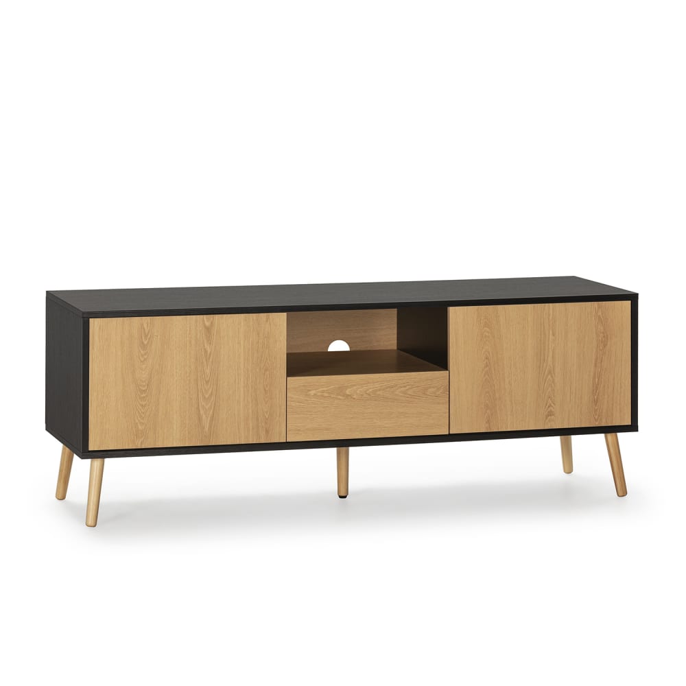 wohnli-moebel-suche-TV-Schrank-1-Tuer-2-Schubladen-SchwarzHolzfarbe Wohnli Möbelsuche - TV-Schrank 1 Tür 2 Schubladen