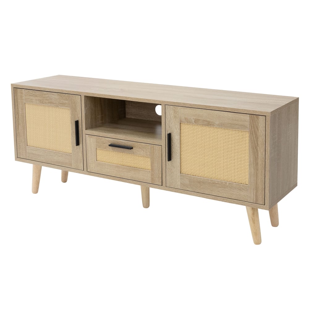wohnli-moebel-suche-TV-Schrank-120x505x30-cm-Eiche-Optik-mit-2-Tueren-Schublade-Ablage Wohnli Möbelsuche - TV-Schrank 120x50