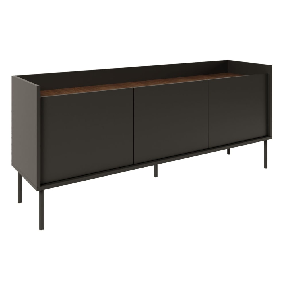 wohnli-moebel-suche-TV-Schrank-3-tuerig-140-cm-Schwarz-Holzoptik-Nussbaum Wohnli Möbelsuche - TV-Schrank 3-türig
