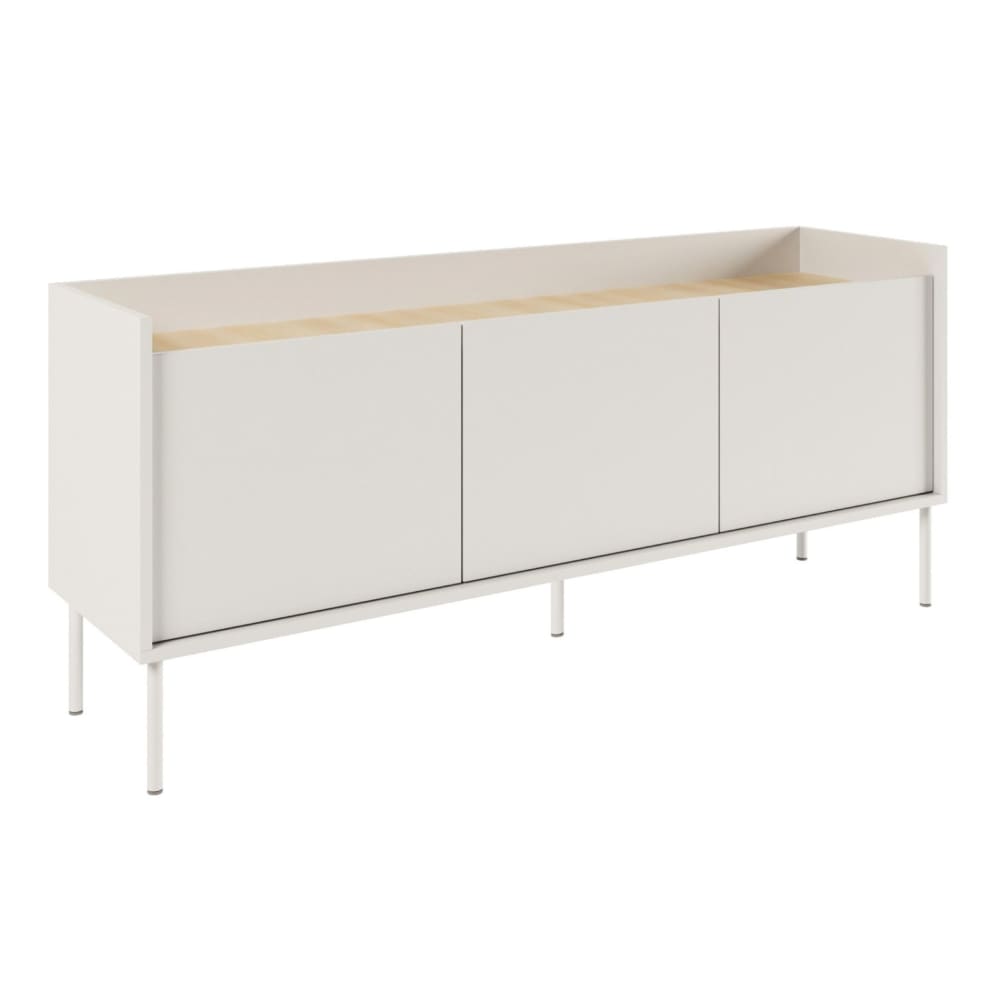 wohnli-moebel-suche-TV-Schrank-3-tuerig-140-cm-Weiss-Holzoptik-Eiche Wohnli Möbelsuche - TV-Schrank 3-türig