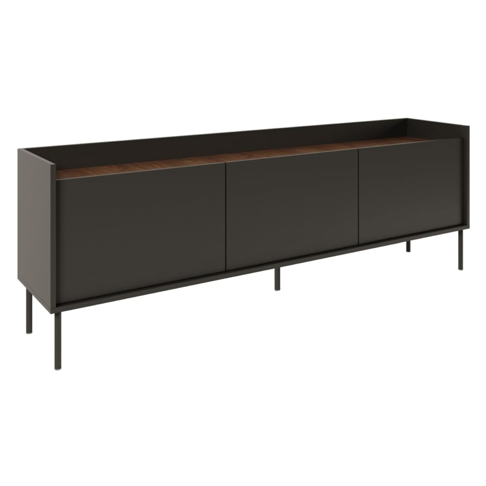 wohnli-moebel-suche-TV-Schrank-3-tuerig-175-cm-Schwarz-Holzoptik-Nussbaum Wohnli Möbelsuche - TV-Schrank 3-türig