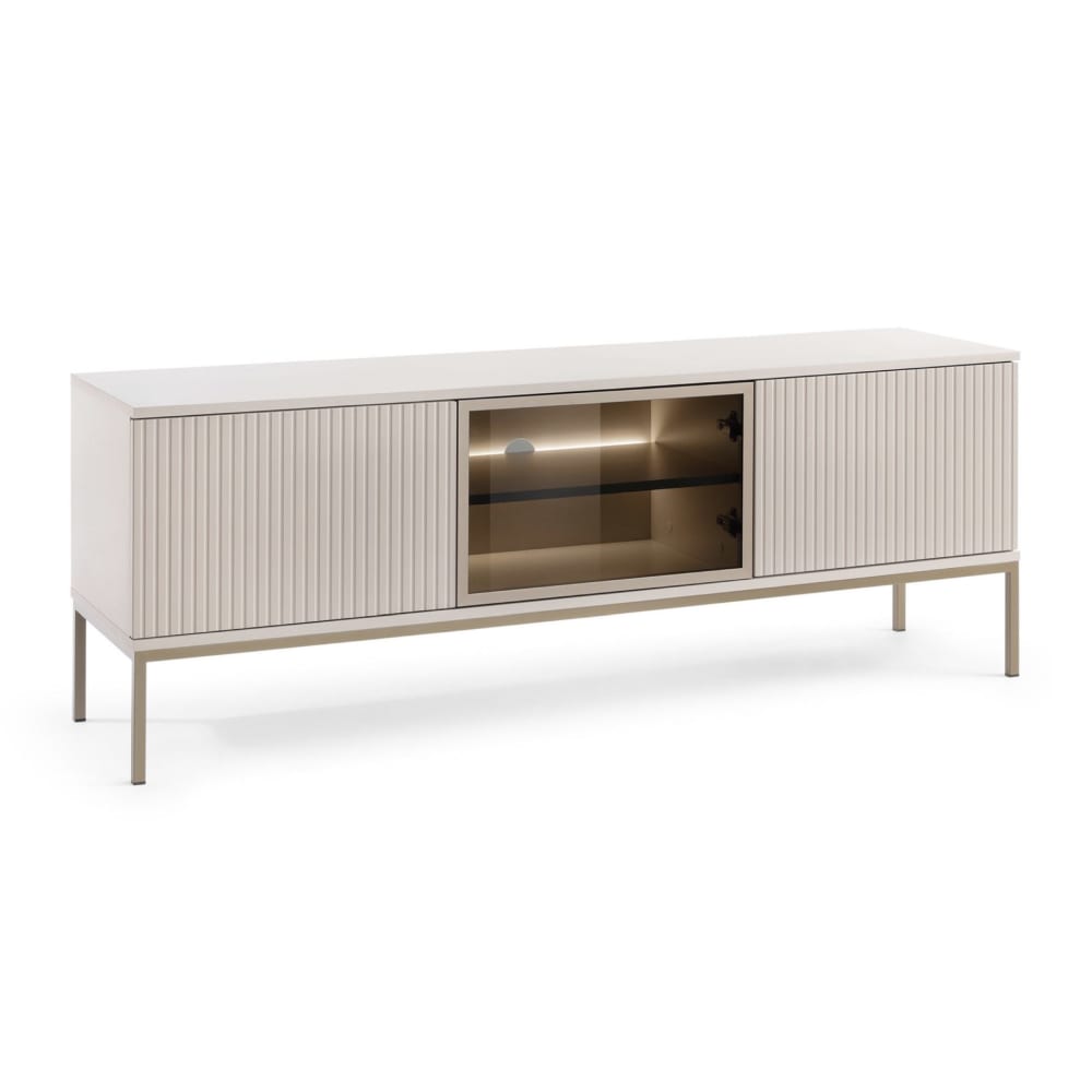 wohnli-moebel-suche-TV-Schrank-3-tuerig-mit-LED-Greige-154-cm Wohnli Möbelsuche - TV-Schrank 3-türig mit LED