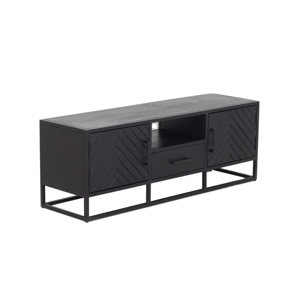 wohnli-moebel-suche-TV-Schrank-Herringbone-aus-Mangoholz-140cm-schwarz Wohnli Möbelsuche - TV-Schrank Herringbone aus Mangoholz 140cm