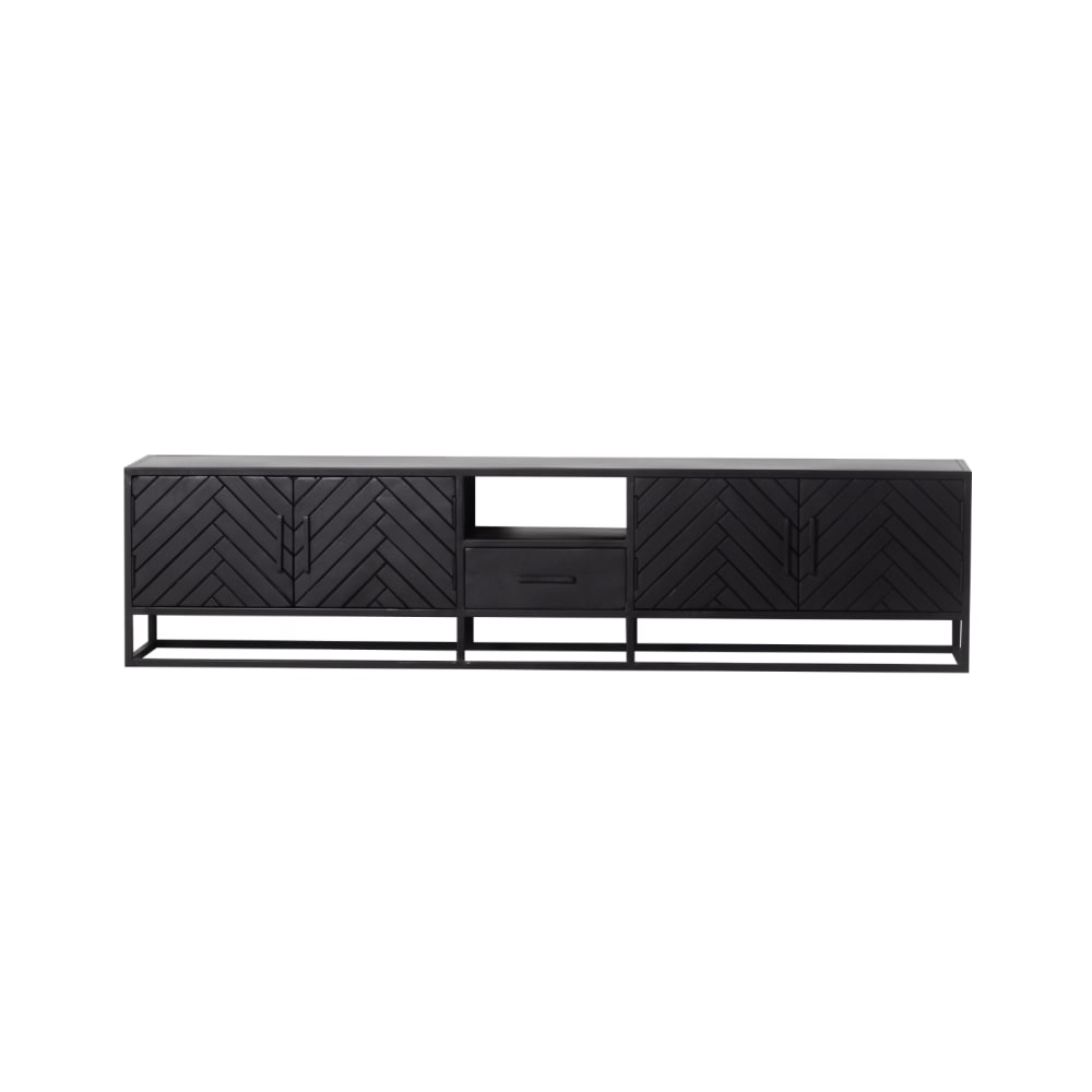 wohnli-moebel-suche-TV-Schrank-Herringbone-aus-Mangoholz-210cm-schwarz Wohnli Möbelsuche - TV-Schrank Herringbone aus Mangoholz 210cm