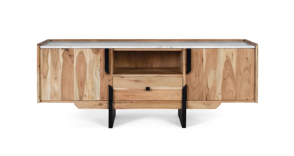 wohnli-moebel-suche-TV-Schrank-aus-Akazienholz-und-weissem-Marmor Wohnli Möbelsuche - TV-Schrank aus Akazienholz und weißem Marmor