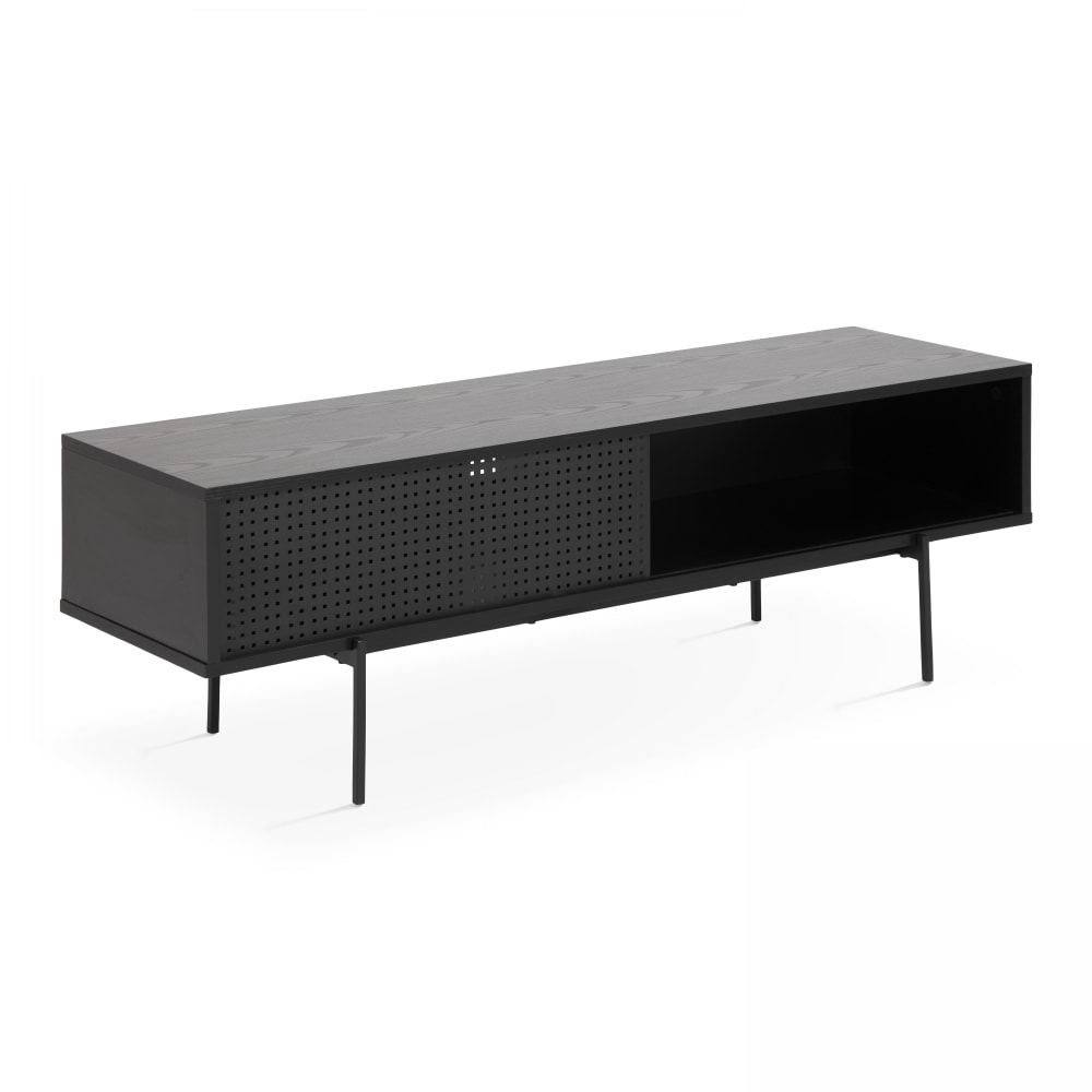 Wohnli Möbelsuche - TV-Schrank aus Furnierholz im zeitgenössischen Stil 140 cm Schwarz