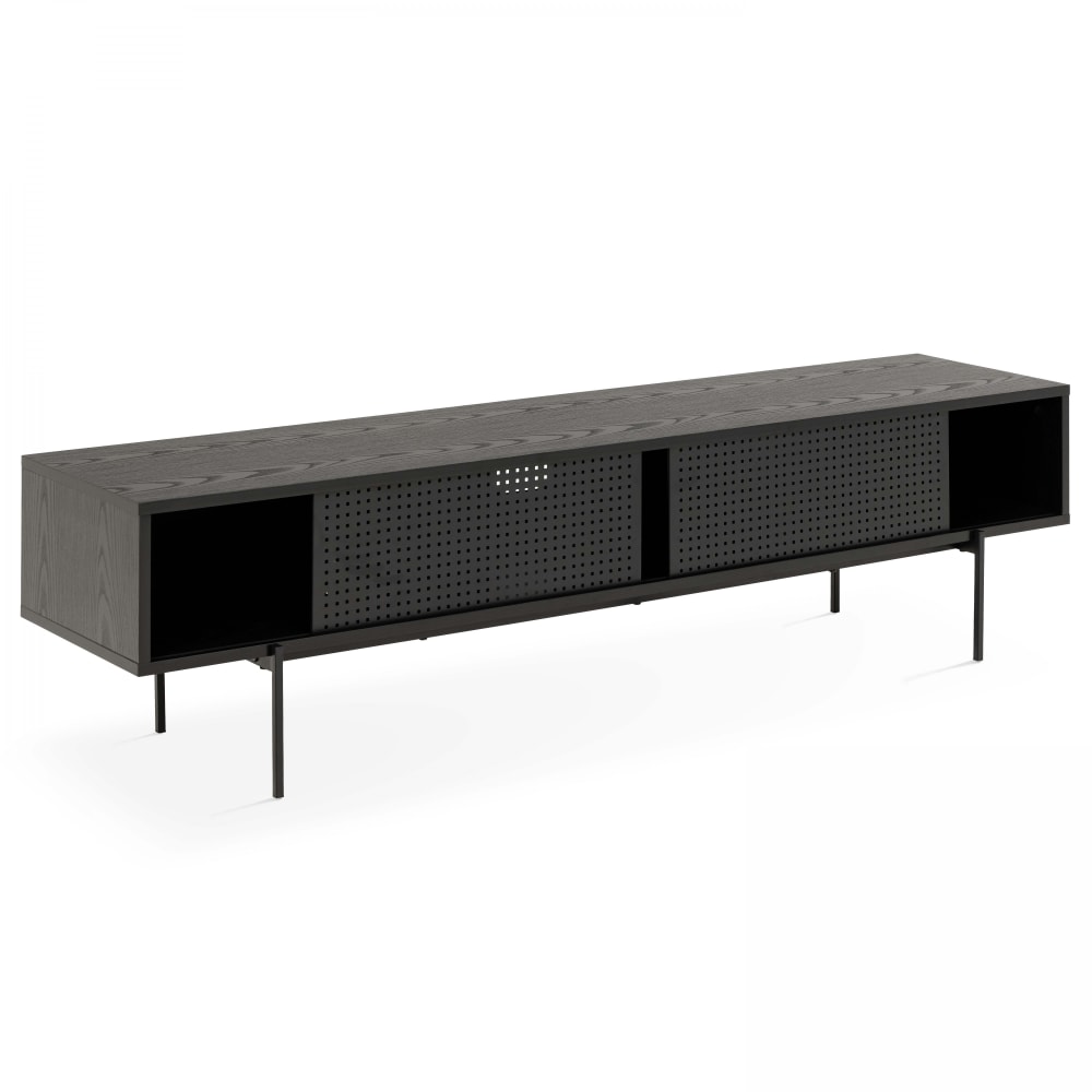 Wohnli Möbelsuche - TV-Schrank aus Furnierholz im zeitgenössischen Stil 180 cm Schwarz