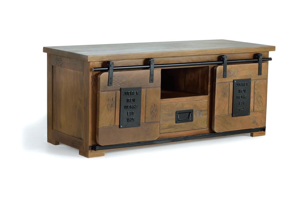 wohnli-moebel-suche-TV-Schrank-aus-Mangoholz-und-Metall Wohnli Möbelsuche - TV-Schrank aus Mangoholz und Metall