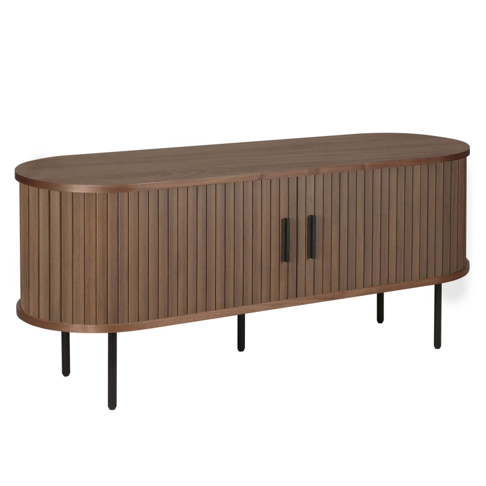 wohnli-moebel-suche-TV-Schrank-aus-Melamin-und-Stahl-120-cm-braun Wohnli Möbelsuche - TV-Schrank aus Melamin und Stahl 120 cm braun
