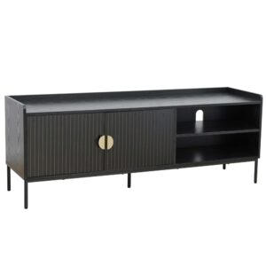 Wohnli Möbelsuche - TV-Schrank aus Stahl und MDF mit Melamindekor 150 cm schwarz