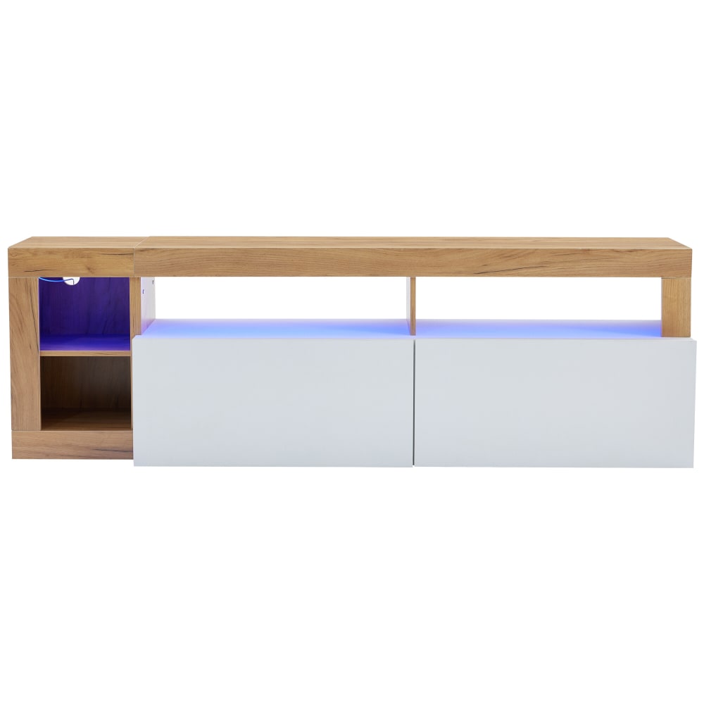 wohnli-moebel-suche-TV-Schrank-in-Holzoptik-mit-2-Fluegeltueren-und-LEDWeiss Wohnli Möbelsuche - TV-Schrank in Holzoptik mit 2 Flügeltüren und LED