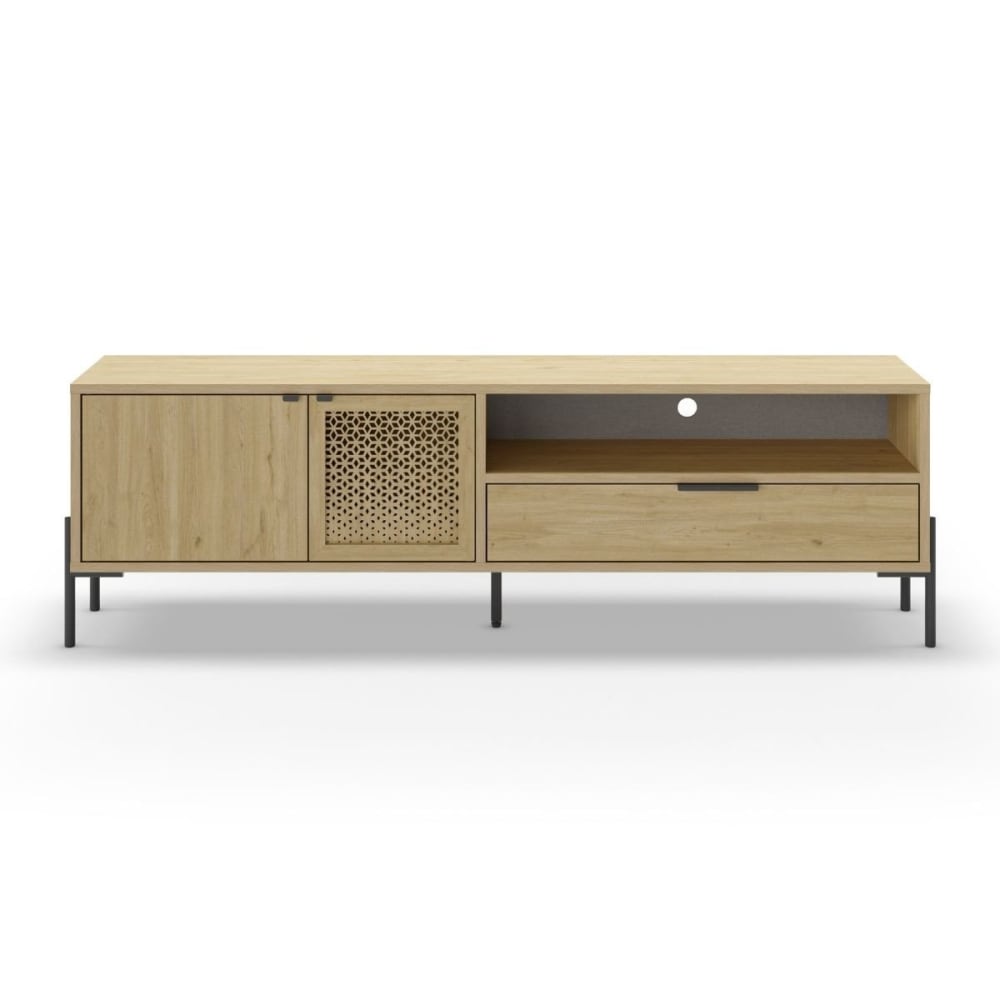 wohnli-moebel-suche-TV-Schrank-mit-2-Tueren-1-Schublade-L160-cm-Dekor-Heller-Holz Wohnli Möbelsuche - TV-Schrank mit 2 Türen 1 Schublade L160 cm - Dekor Heller Holz