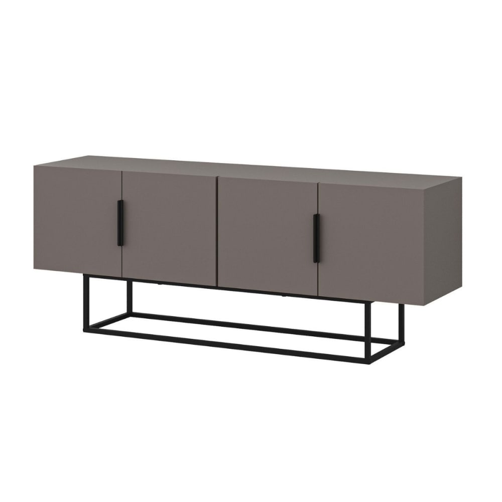 wohnli-moebel-suche-TV-Schrank-mit-4-Tueren-und-Metallbeinen-L140-cm-Braun Wohnli Möbelsuche - TV-Schrank mit 4 Türen und Metallbeinen - L140 cm - Braun