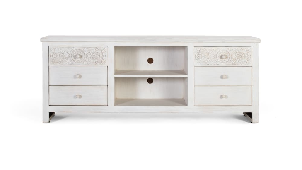 wohnli-moebel-suche-TV-Schrank-mit-6-Schubladen-und-2-Faechern-aus-Naturholz Wohnli Möbelsuche - TV-Schrank mit 6 Schubladen und 2 Fächern aus Naturholz