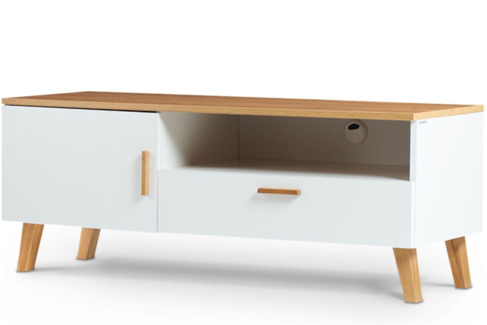wohnli-moebel-suche-TV-Schrank-mit-Schublade-und-Tuere-weiss-Eiche-natur Wohnli Möbelsuche - TV-Schrank mit Schublade und Türe