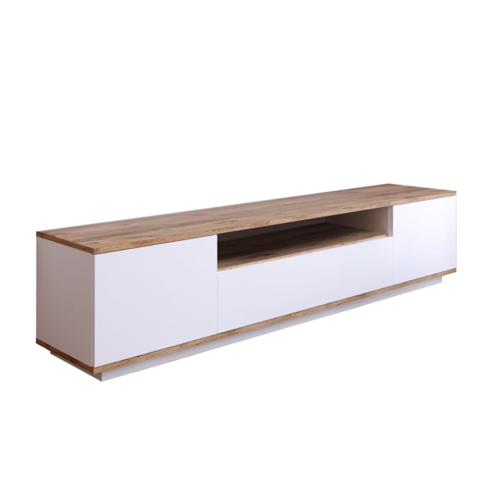 wohnli-moebel-suche-TV-Schrank-weiss-und-Holz-180cm Wohnli Möbelsuche - TV-Schrank weiß und Holz 180cm