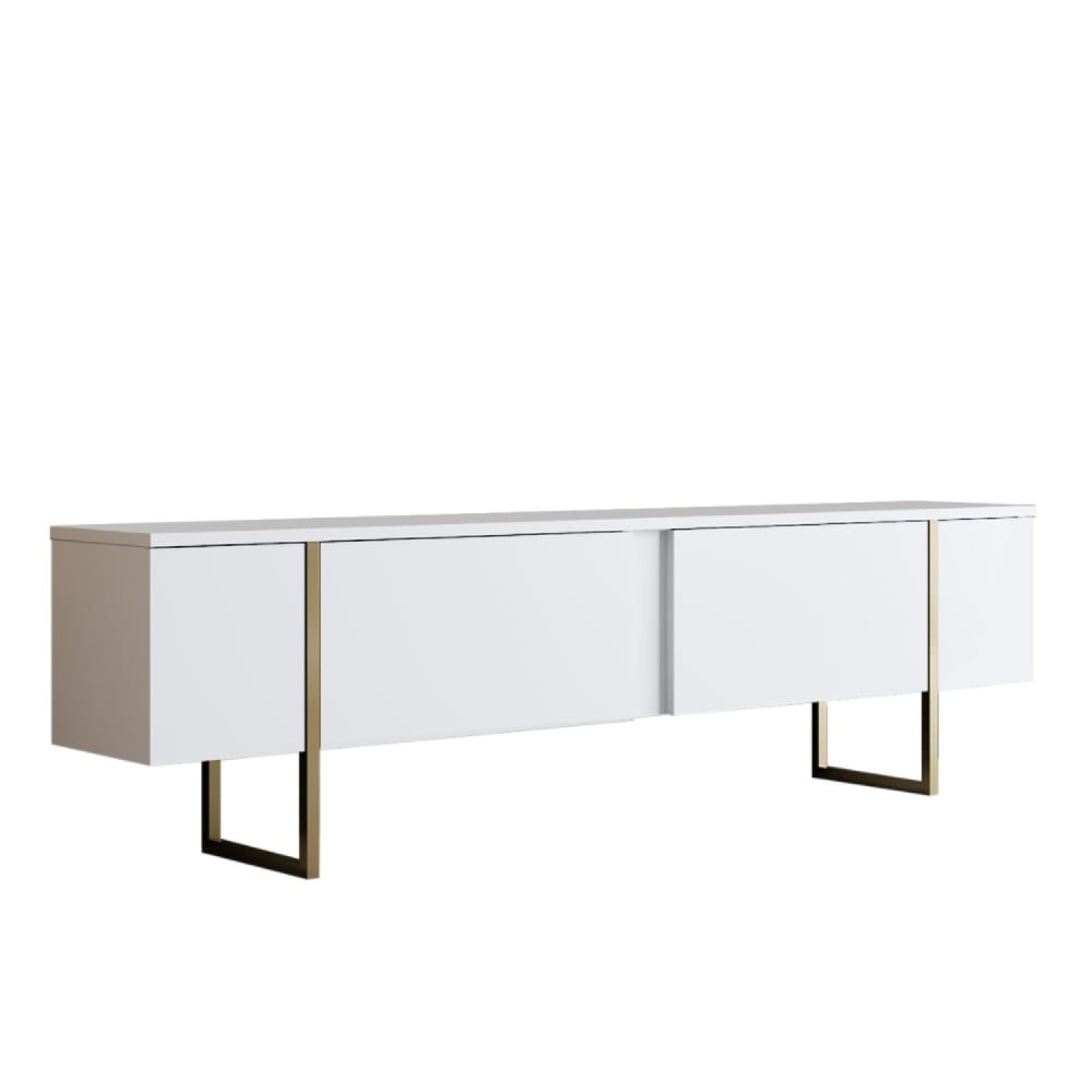 wohnli-moebel-suche-TV-Schrank-weiss-und-gold-2-Tueren-180cm Wohnli Möbelsuche - TV-Schrank weiß und gold 2 Türen 180cm