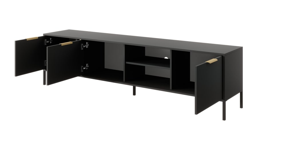 wohnli-moebel-suche-TV-Staender-Holzeffekt-Schwarz-und-Gold Wohnli Möbelsuche - TV-Ständer Holzeffekt Schwarz und Gold