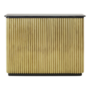 Wohnli Möbelsuche - Theke für gewerbliche Nutzung aus messingfarbenem Wellblech und schwarzem