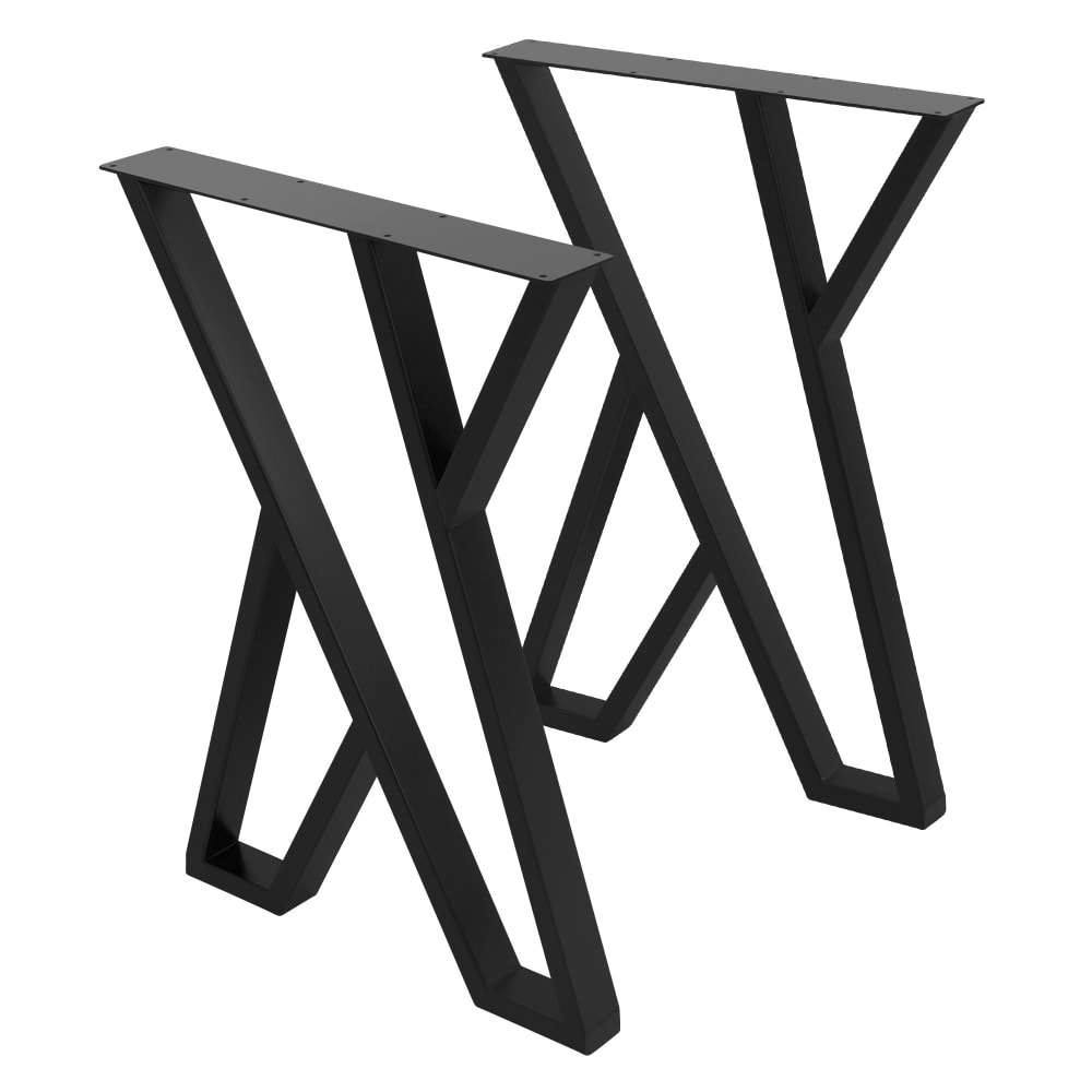 wohnli-moebel-suche-Tischbeine-2er-Set-50xH71-cm-Schwarz-X-Form-aus-Stahl-Industrial Wohnli Möbelsuche - Tischbeine 2er Set 50xH71 cm