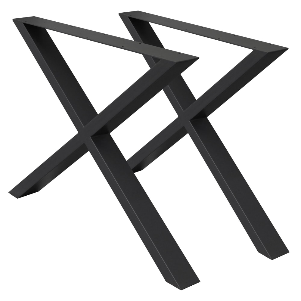 wohnli-moebel-suche-Tischbeine-2er-Set-60-x-72-cm-Schwarz-X-Form-aus-Stahl-Industrial Wohnli Möbelsuche - Tischbeine 2er Set 60 x 72 cm