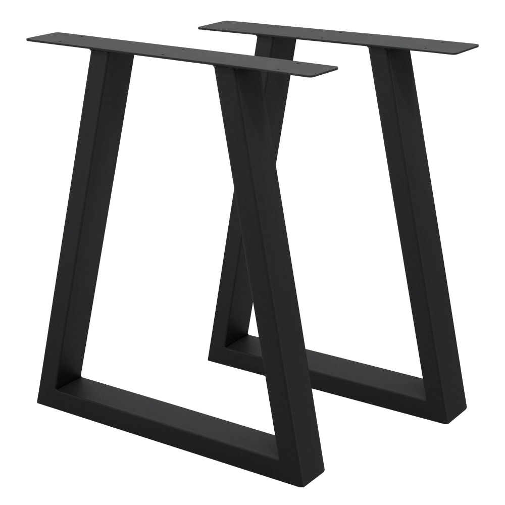wohnli-moebel-suche-Tischbeine-2er-Set-60x72-cm-Schwarz-Trapezfoermig-Stahl-Industrial Wohnli Möbelsuche - Tischbeine 2er Set 60x72 cm