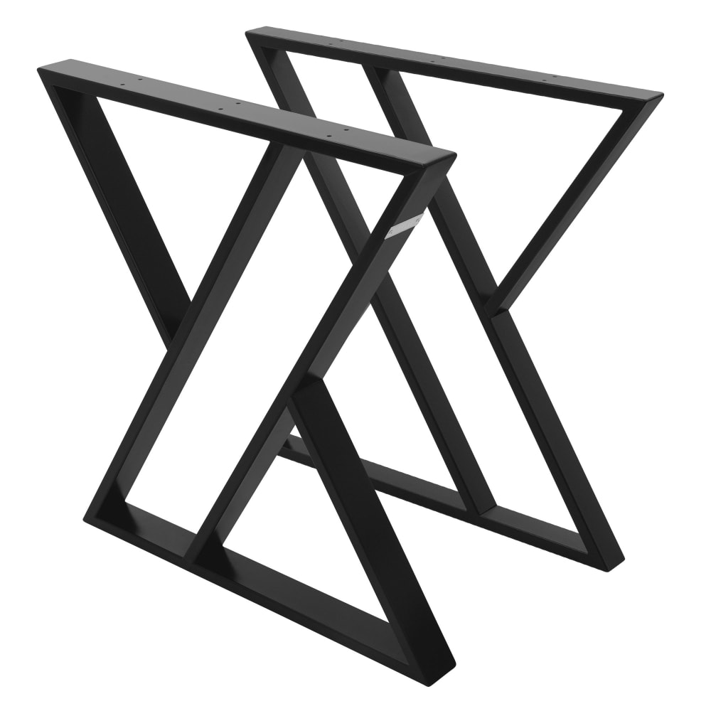 wohnli-moebel-suche-Tischbeine-2er-Set-69xH72cm-Schwarz-X-Form-aus-Stahl-Industrial Wohnli Möbelsuche - Tischbeine 2er Set 69xH72cm