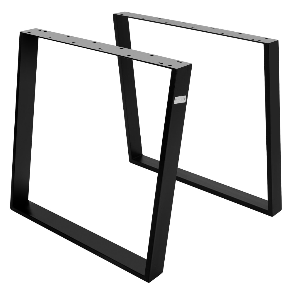 Wohnli Möbelsuche - Tischbeine 2er Set 80GRAD schräg 75x72 cm Schwarz Stahl Industrial