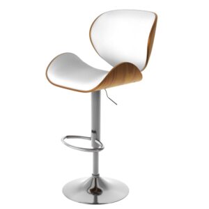 Wohnli Möbelsuche - Verstellbarer Barstuhl aus weißem Kunstleder