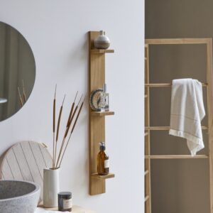 Wohnli Möbelsuche - Vertikales Badregal aus massivem Teak