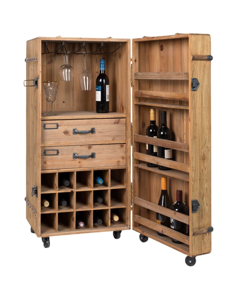 Wohnli Möbelsuche - Vintage Bar Möbel aus Holz mit Rollen