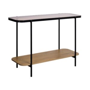 Wohnli Möbelsuche - Vintage-Konsole aus schwarzem Metall mit zwei Ablageflächen